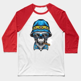 Smoking Skull Baseball T-Shirt